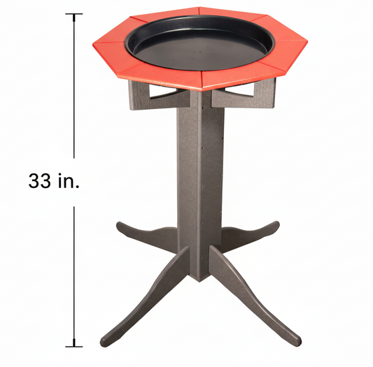 The 'Aqua-gon' Pedestal Bird Bath | 33-Inch Poly Bird Waterer