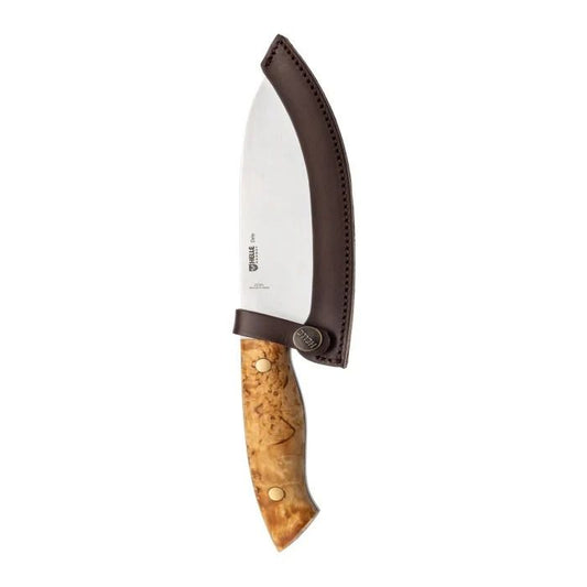 Helle Dele Outdoor Chef Knife | Curly Birch & 12C27 Stainless Steel