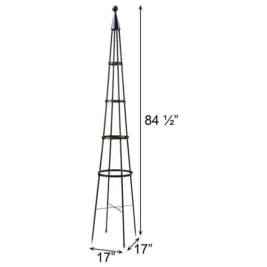 The 'Grand Spire' Garden Obelisk | Achla Designs Gray Metal Climbing Plant Trellis