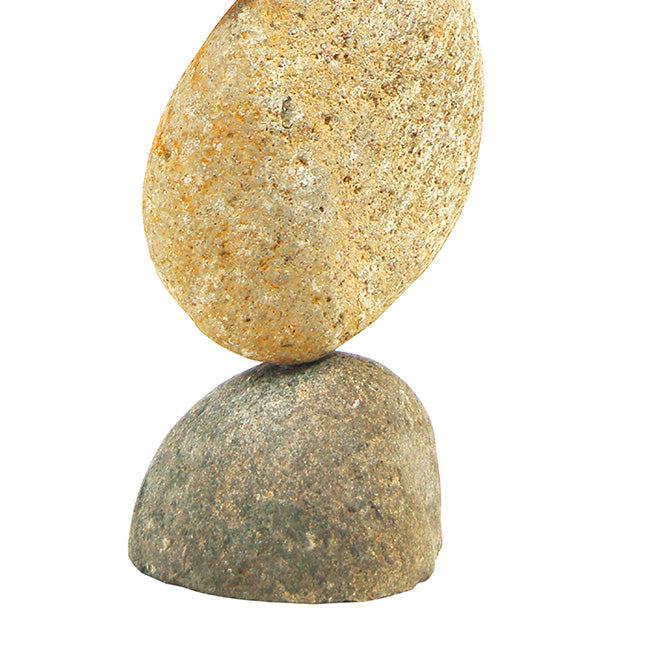 The Equilibrium Eight-Stone River Cairn | 14" Large Natural Stacking Stones Garden Art | Ancient Graffiti