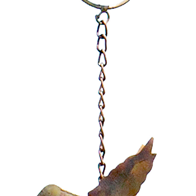 The Hummingbird Torrent | 92" Iridescent Flamed Copper Bell Steel Rain Chain | Ancient Graffiti