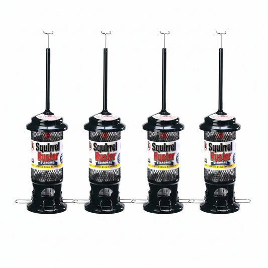 The "Sentry-Standard" Subdivision Squirrel-Proof Bird Feeder | 4-Pack Coordinated Exclusion Set | Brome