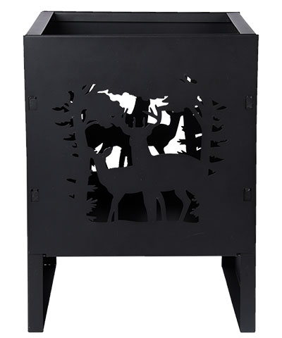 The Woodland Silhouette Hearth | 16" Laser-Cut Deer Steel Fire Pit | Esschert Design