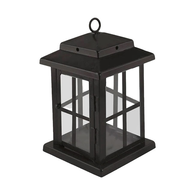 The Mission Lantern Portal | 79" Black Steel Garden Arbor with Lanterns | Panacea