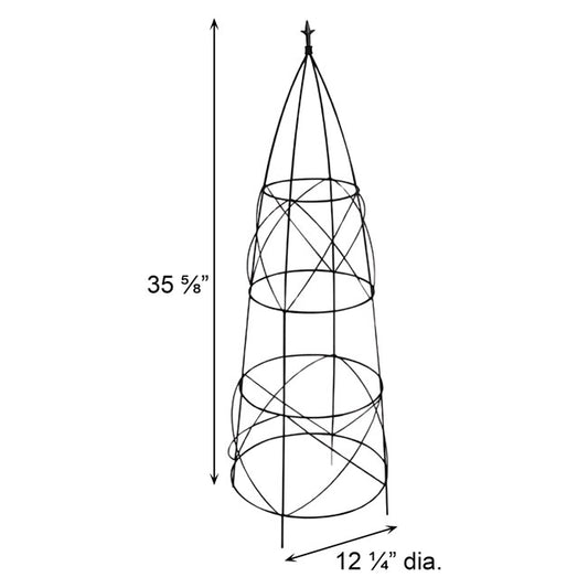 The 'Fleur de Jardin' Circular Obelisk | Panacea Products Black Metal Garden Trellis