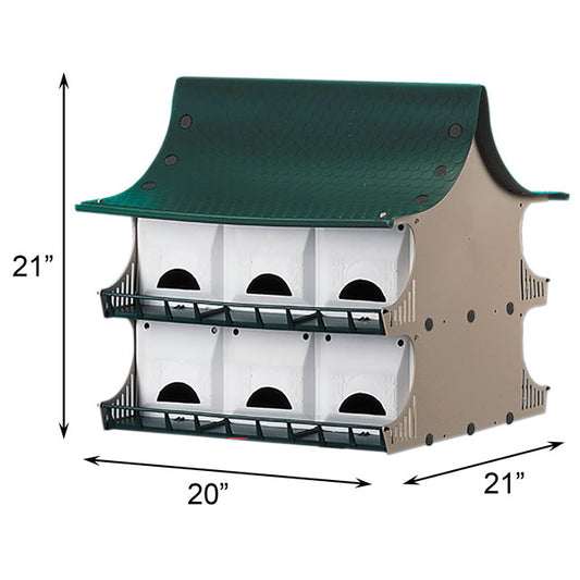 The 'Grand Gatekeeper' Purple Martin House | S&K 12-Room Starling-Resistant Pole-Mount Habitat