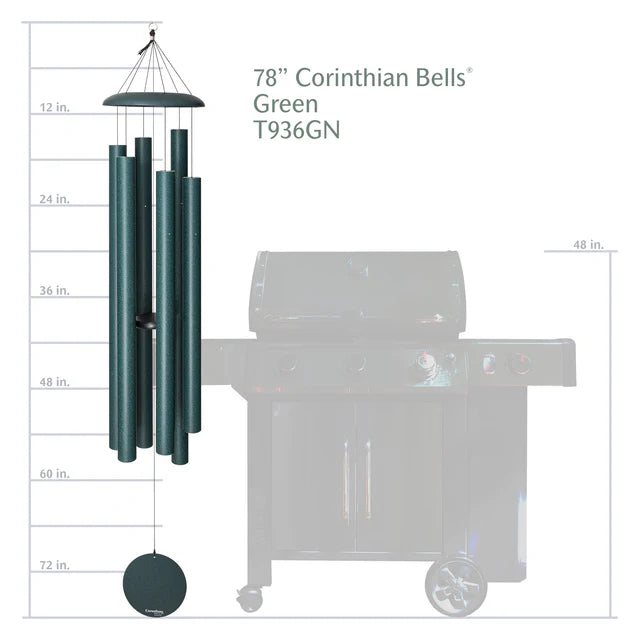 The Harmonic Choir | 78" Corinthian Bells Deep Bass Wind Chime - Scale of B | Wind River