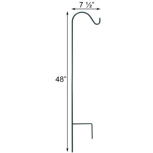 The "Apex-47" Solid-Steel Foundation Hook | 47" Heavy-Duty Forged Garden Shepherd Hook | American GardenWorks