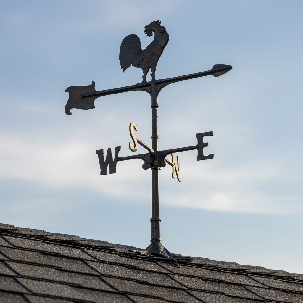 The Heritage Herald | 30" Hand-Cast Aluminum Rooster Weathervane | Whitehall
