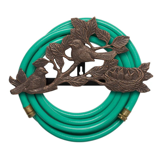 The Chickadee Artisan Anchor | 18" Hand-Cast Aluminum Wall-Mounted Hose Holder | Whitehall