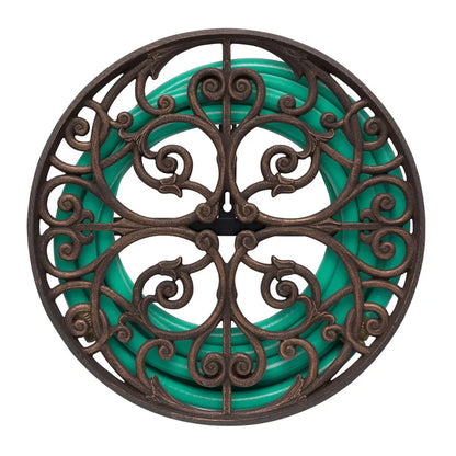 The Perrault Heritage | 22" Wall-Mounted Garden Hose Holder and Caddy | Whitehall
