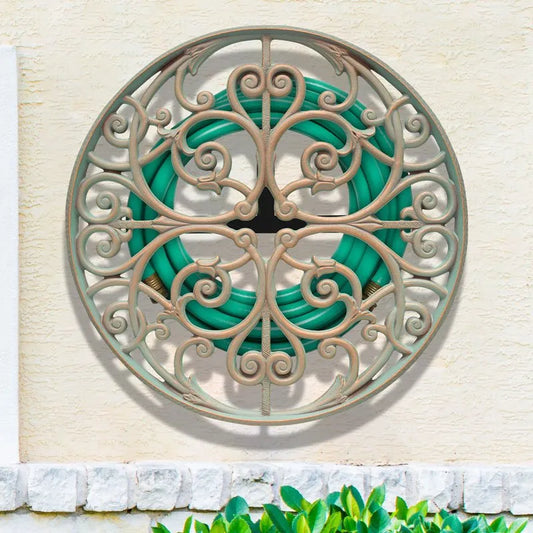 The Perrault Heritage | 22" Wall-Mounted Garden Hose Holder and Caddy | Whitehall