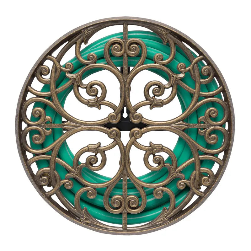 The Perrault Heritage | 22" Wall-Mounted Garden Hose Holder and Caddy | Whitehall