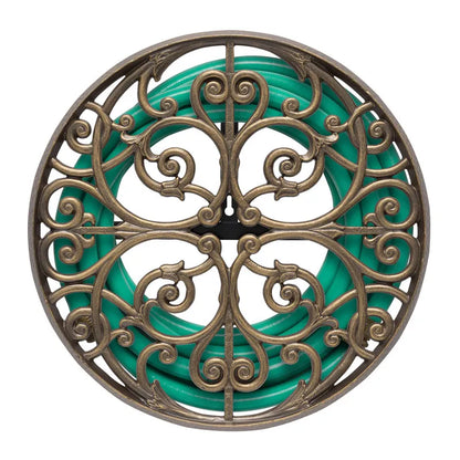 The Perrault Heritage | 22" Wall-Mounted Garden Hose Holder and Caddy | Whitehall