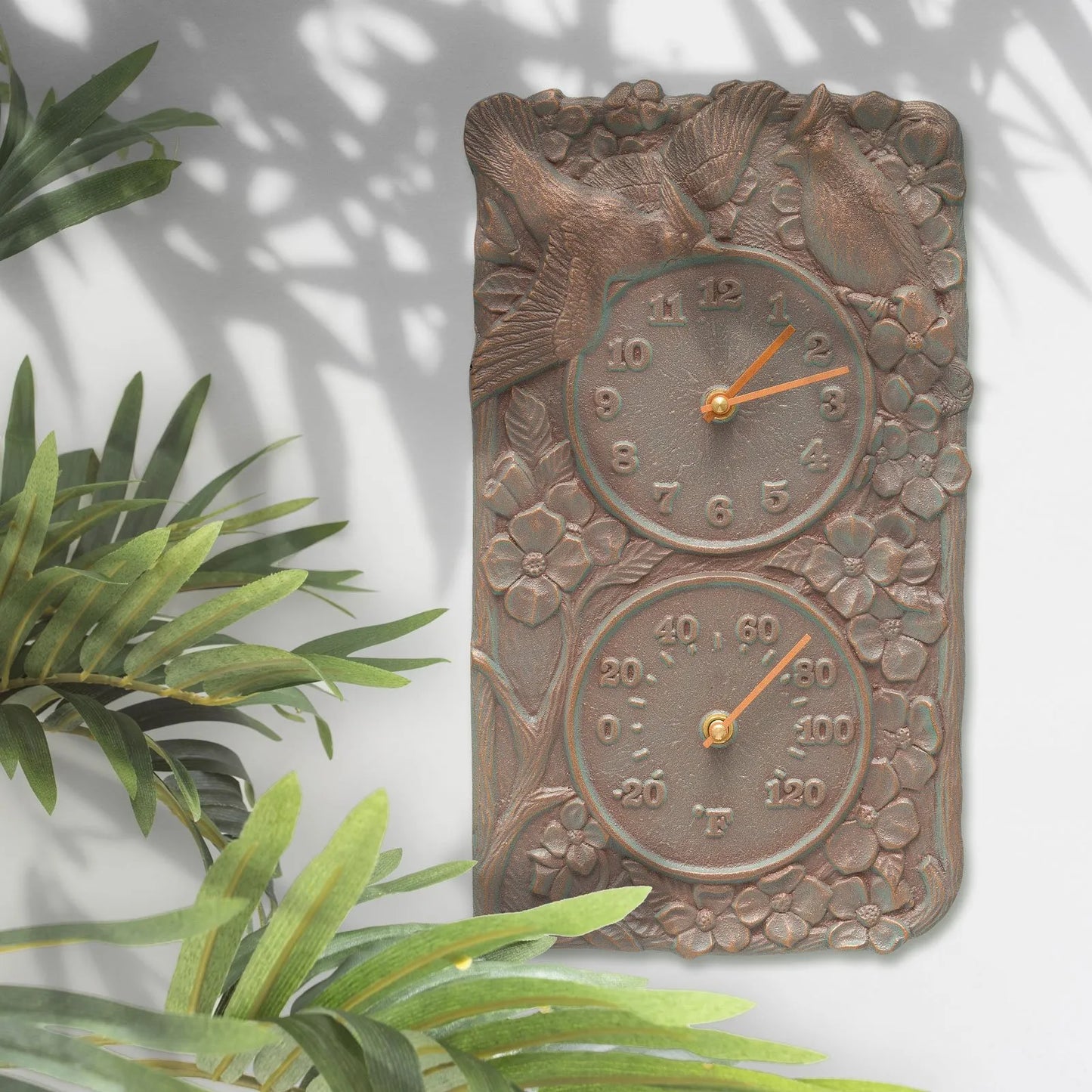 The Cardinal Estate Register | 14" Vertical Outdoor Clock and Thermometer | Whitehall
