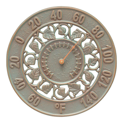The Ivy Silhouette Climate Fixture | 12" Hand-Cast Aluminum Outdoor Thermometer | Whitehall