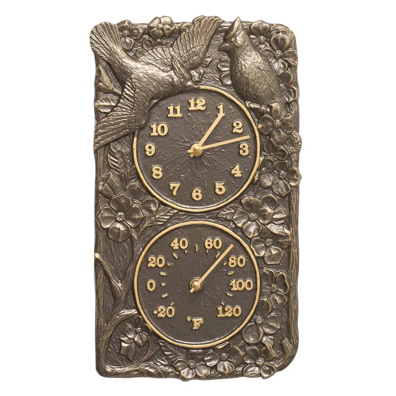 The Cardinal Estate Register | 14" Vertical Outdoor Clock and Thermometer | Whitehall