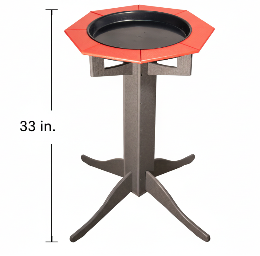 The 'Aqua-gon' Pedestal Bird Bath | 33-Inch Poly Bird Waterer