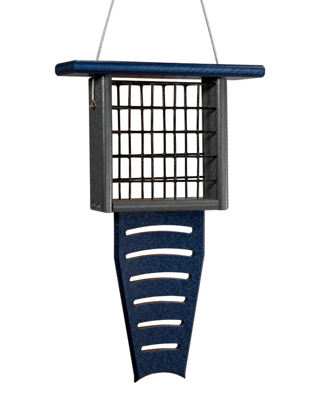 The 'Drum Line' Tail-Prop Suet Feeder | JCS Wildlife Recycled Poly-Lumber Woodpecker Suet Feeder