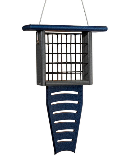 The 'Drum Line' Tail-Prop Suet Feeder | JCS Wildlife Recycled Poly-Lumber Woodpecker Suet Feeder