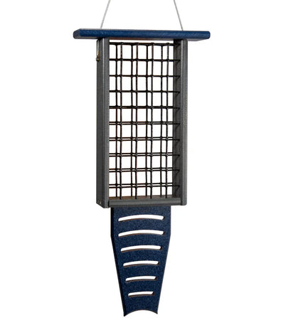 The 'Drum Line' Tail-Prop Suet Feeder | JCS Wildlife Recycled Poly-Lumber Woodpecker Suet Feeder