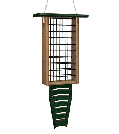 The 'Drum Line' Tail-Prop Suet Feeder | JCS Wildlife Recycled Poly-Lumber Woodpecker Suet Feeder