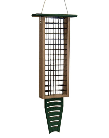 The 'Drum Line' Tail-Prop Suet Feeder | JCS Wildlife Recycled Poly-Lumber Woodpecker Suet Feeder