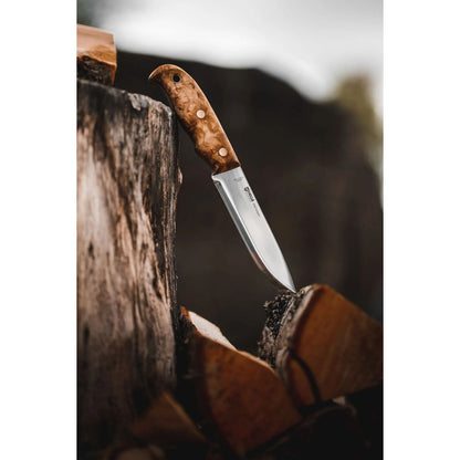 Helle Didi Galgalu 14C28N Bushcraft Knife | Curly Birch & Full Tang