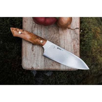 Helle Dele Outdoor Chef Knife | Curly Birch & 12C27 Stainless Steel