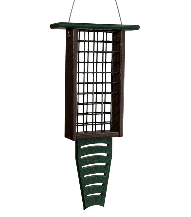 The 'Drum Line' Tail-Prop Suet Feeder | JCS Wildlife Recycled Poly-Lumber Woodpecker Suet Feeder