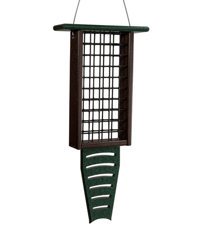 The 'Drum Line' Tail-Prop Suet Feeder | JCS Wildlife Recycled Poly-Lumber Woodpecker Suet Feeder