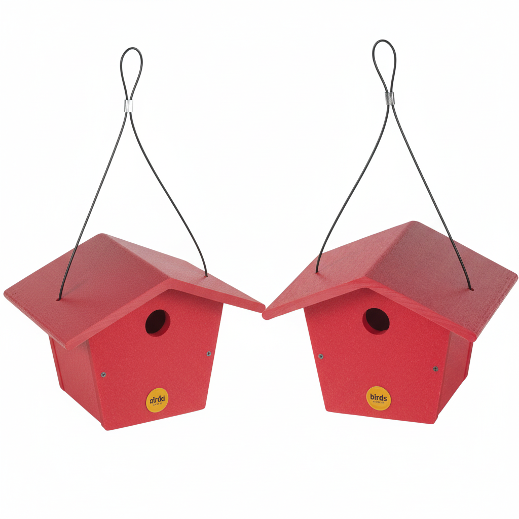 The "Twin-Home" Traditional Wren House | 2-Pack Hanging Chickadee Nesting Box | Birds Choice