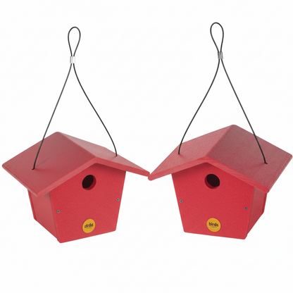 The "Twin-Home" Traditional Wren House | 2-Pack Hanging Chickadee Nesting Box | Birds Choice