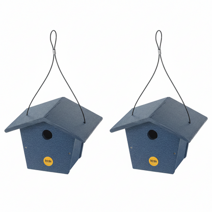 The "Twin-Home" Traditional Wren House | 2-Pack Hanging Chickadee Nesting Box | Birds Choice