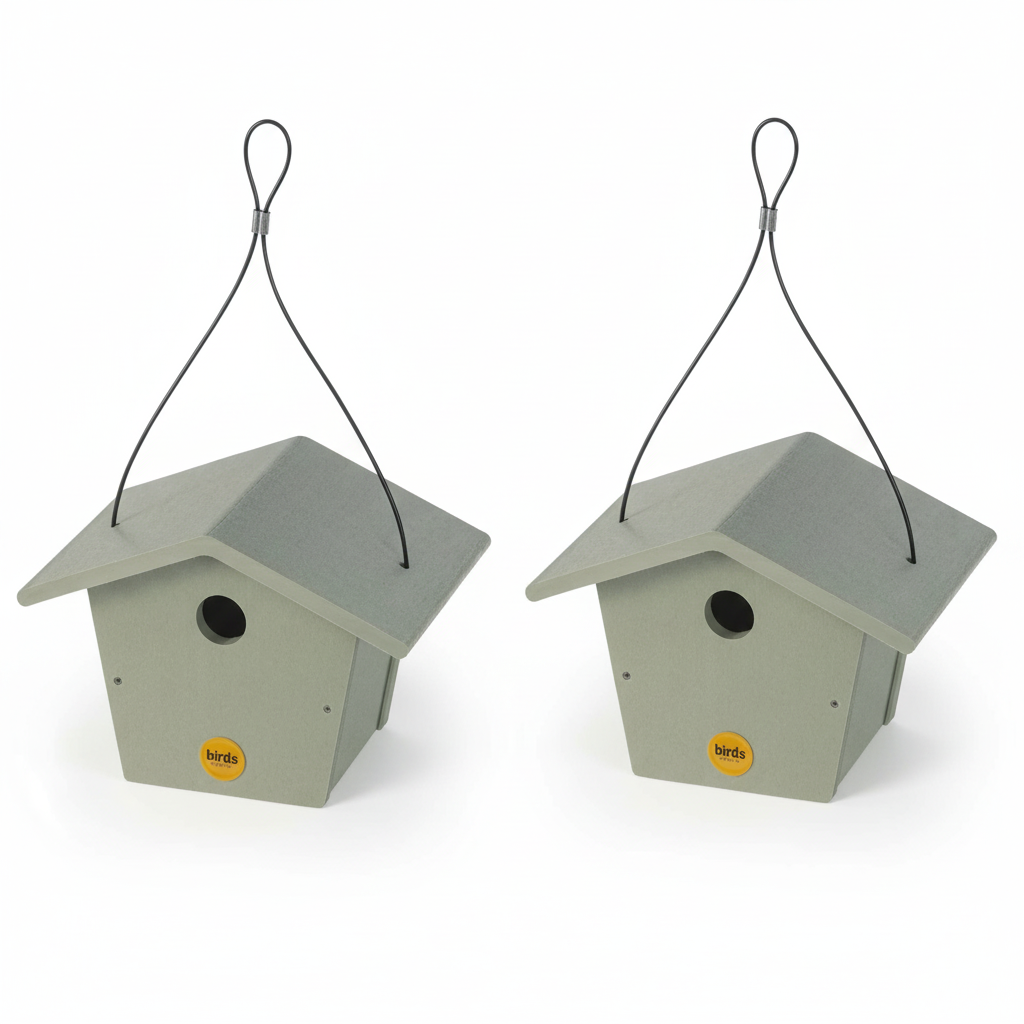 The "Twin-Home" Traditional Wren House | 2-Pack Hanging Chickadee Nesting Box | Birds Choice