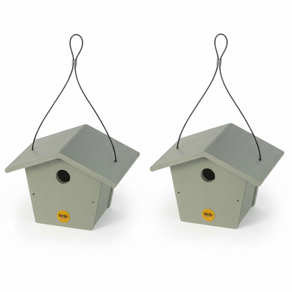The "Twin-Home" Traditional Wren House | 2-Pack Hanging Chickadee Nesting Box | Birds Choice