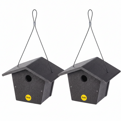 The "Twin-Home" Traditional Wren House | 2-Pack Hanging Chickadee Nesting Box | Birds Choice