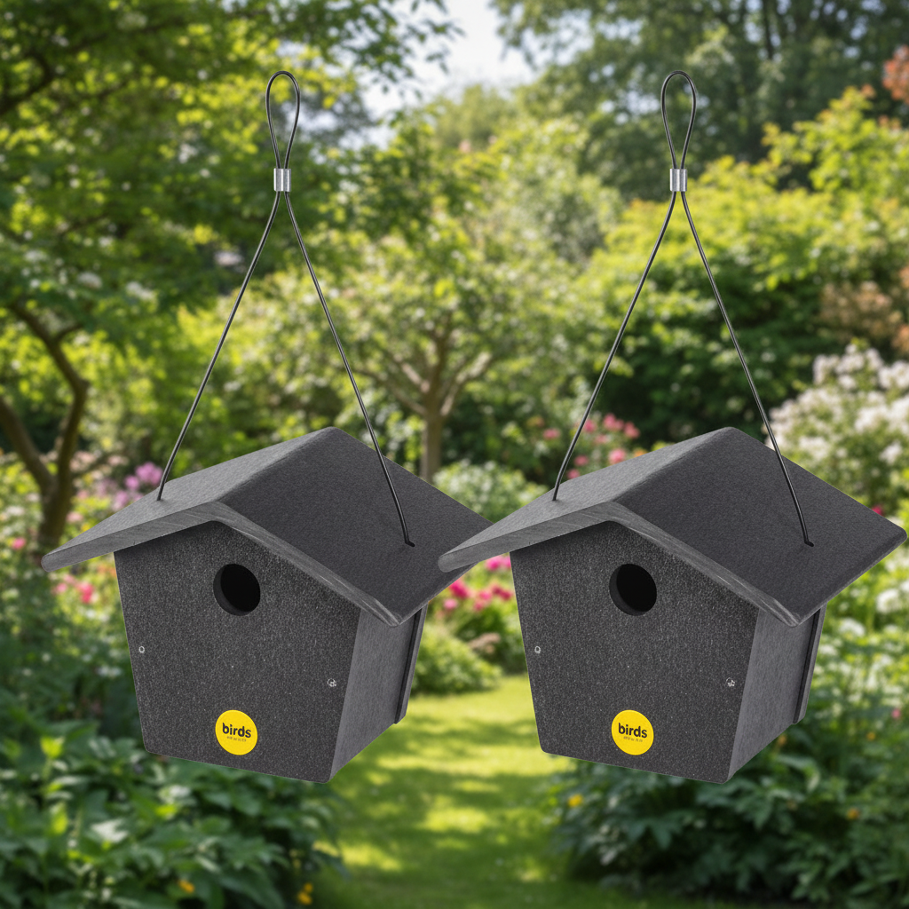 The "Twin-Home" Traditional Wren House | 2-Pack Hanging Chickadee Nesting Box | Birds Choice