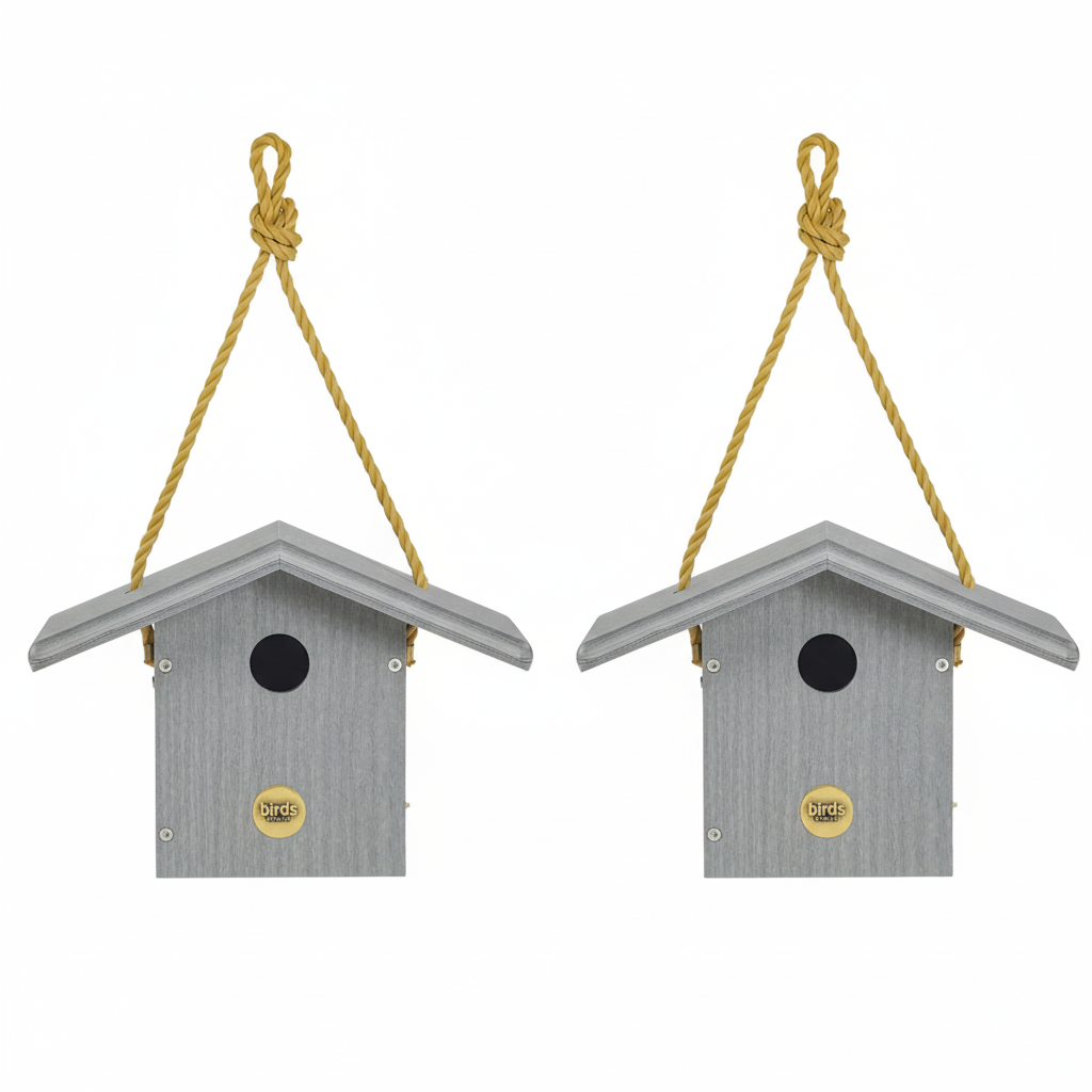 The "Twin-Home" Modern Farmhouse Wren House | 2-Pack Hanging Chickadee Nesting Box Bird House | Birds Choice