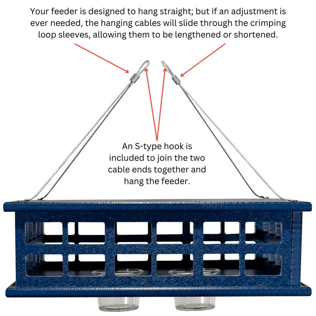 The 'Sky Diner' Deluxe Caged Platform Bluebird Feeder | JCS Wildlife Recycled Poly-Lumber Mealworm Feeder
