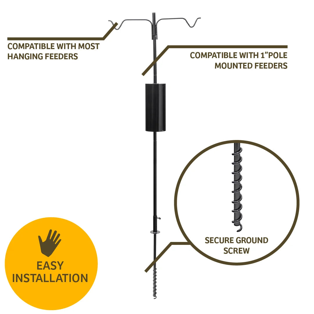 The 'Lunch Menu' Squirrel-Proof Feeder Pole Set