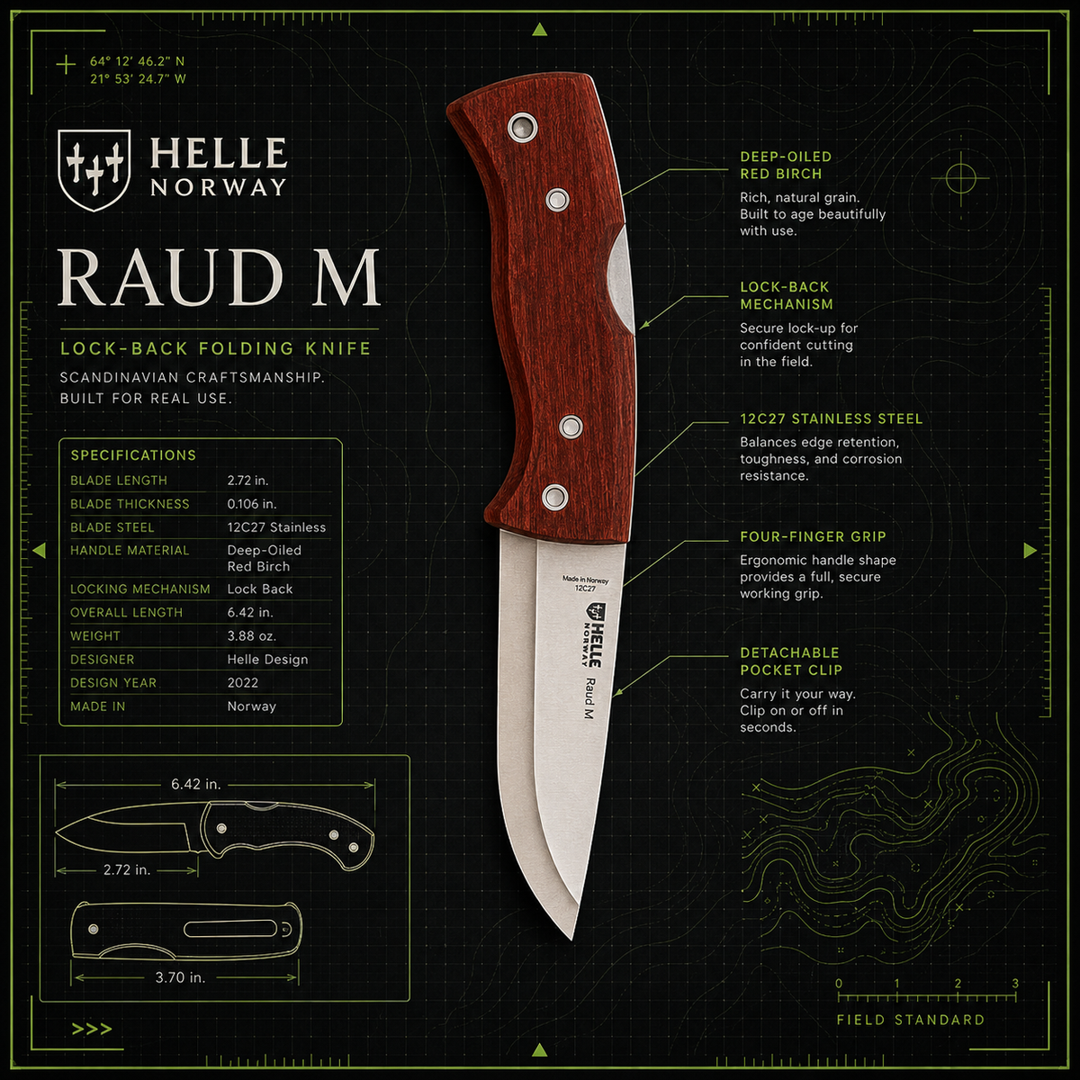 Helle Raud M Lock-Back Folding Knife