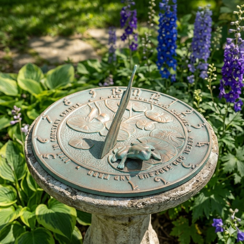 The Frog Artisan Anchor | 12" Hand-Cast Aluminum Garden Sundial | Whitehall