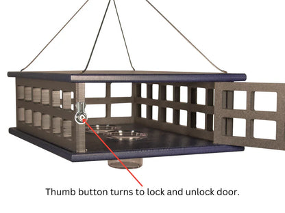 The 'Sky Diner' Deluxe Caged Platform Bluebird Feeder | JCS Wildlife Recycled Poly-Lumber Mealworm Feeder