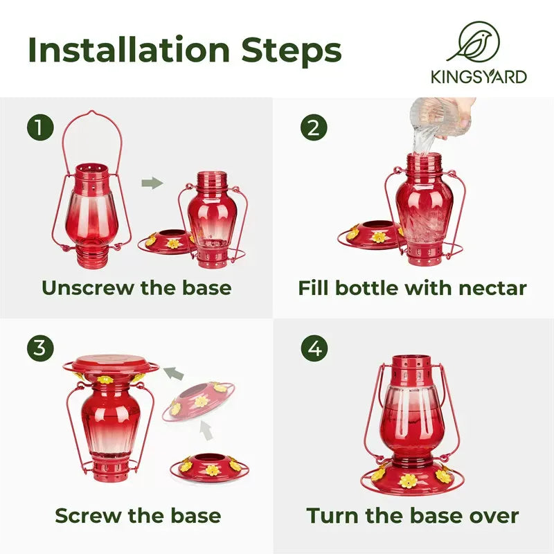 The 'Six-Bar' Ant-Proof Glass Hummingbird Feeder Kit