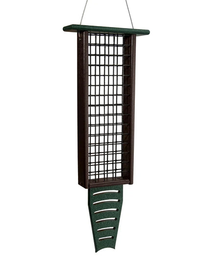 The 'Drum Line' Tail-Prop Suet Feeder | JCS Wildlife Recycled Poly-Lumber Woodpecker Suet Feeder