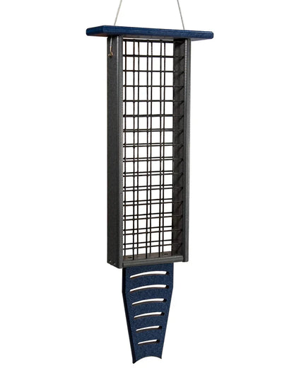The 'Drum Line' Tail-Prop Suet Feeder | JCS Wildlife Recycled Poly-Lumber Woodpecker Suet Feeder