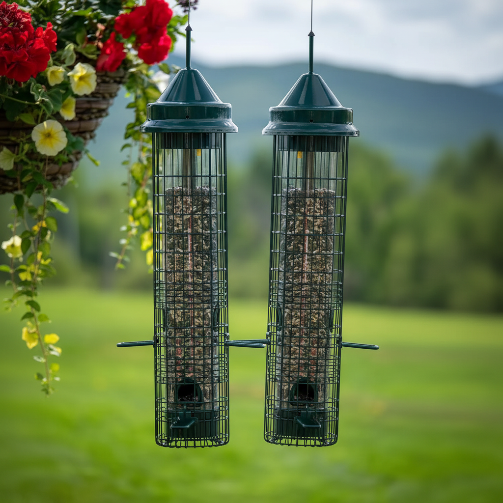 The "Dual-Horizon" Squirrel-Buster Bird Feeder Defilade | 2-Pack Coordinated Exclusion Set | Brome