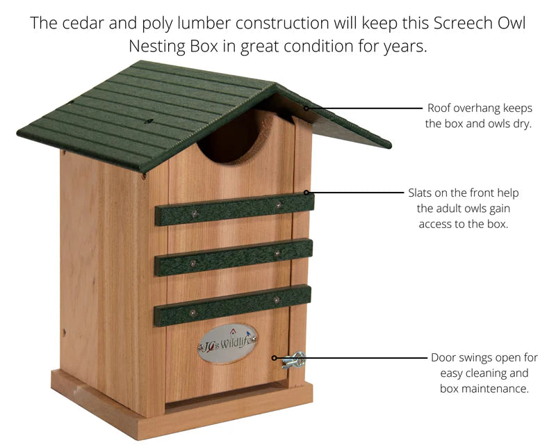 The "Nocturnal Nursery" Owl House | Cedar & Poly Nesting Box | JCS Wildlife