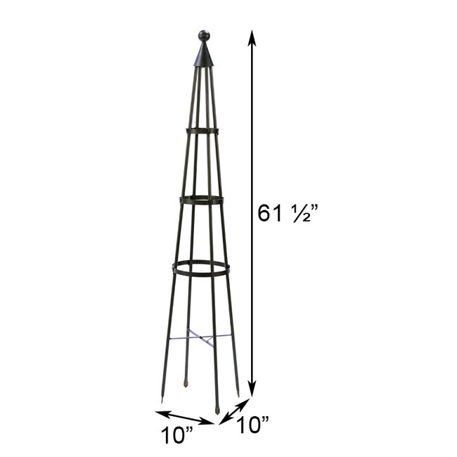 The 'Spire & Climb' Garden Obelisk | Achla Designs Graphite Metal Trellis